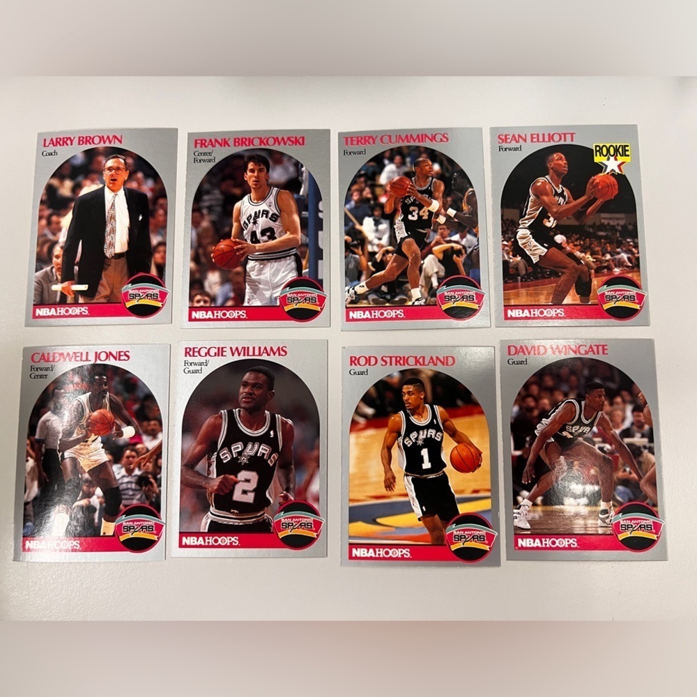 Vintage 1990-91 NBA Hoops San Antonio Spurs Vintage Basketball Card Set